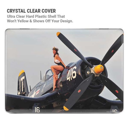 1940s Navy Pin-Up Girl On Corsair Fighter Plane MacBook Pro 14in (2021-24) Case plus Skin
